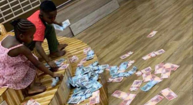Ibrah One's kids turn his cash to playing materials (PHOTOS)