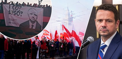 Trzaskowski odpowiedział na transparent narodowców. Konkretne słowa prezydenta Warszawy