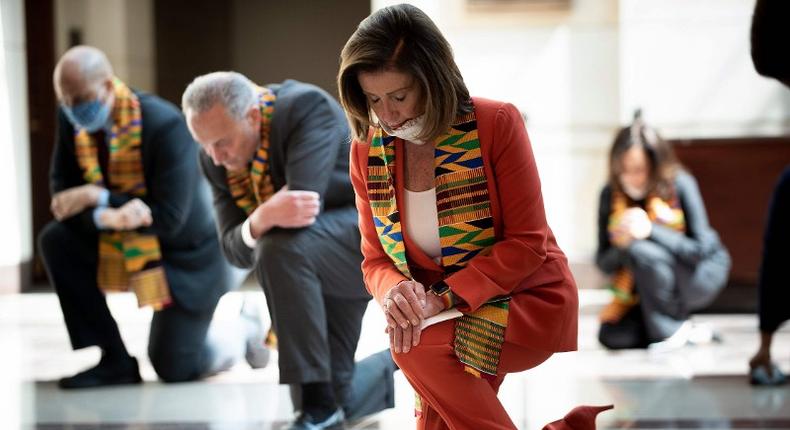 Here are beautiful Kente photos from George Floyd's memorial by Congressional Democrats
