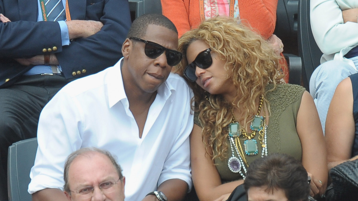 Jay-Z i Beyonce Knowles na widowni turnieju French Open