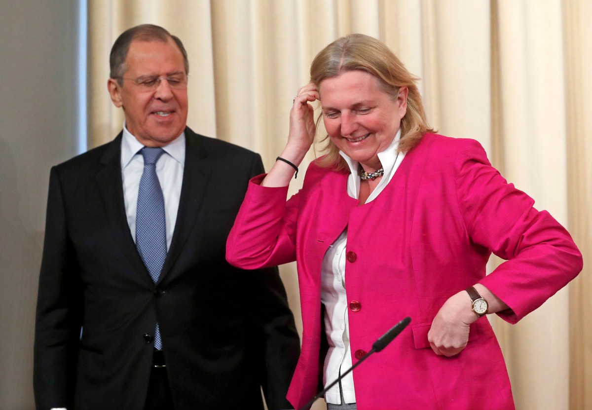 Karin Kneissl i Siergiej Ławrow w roku 2018