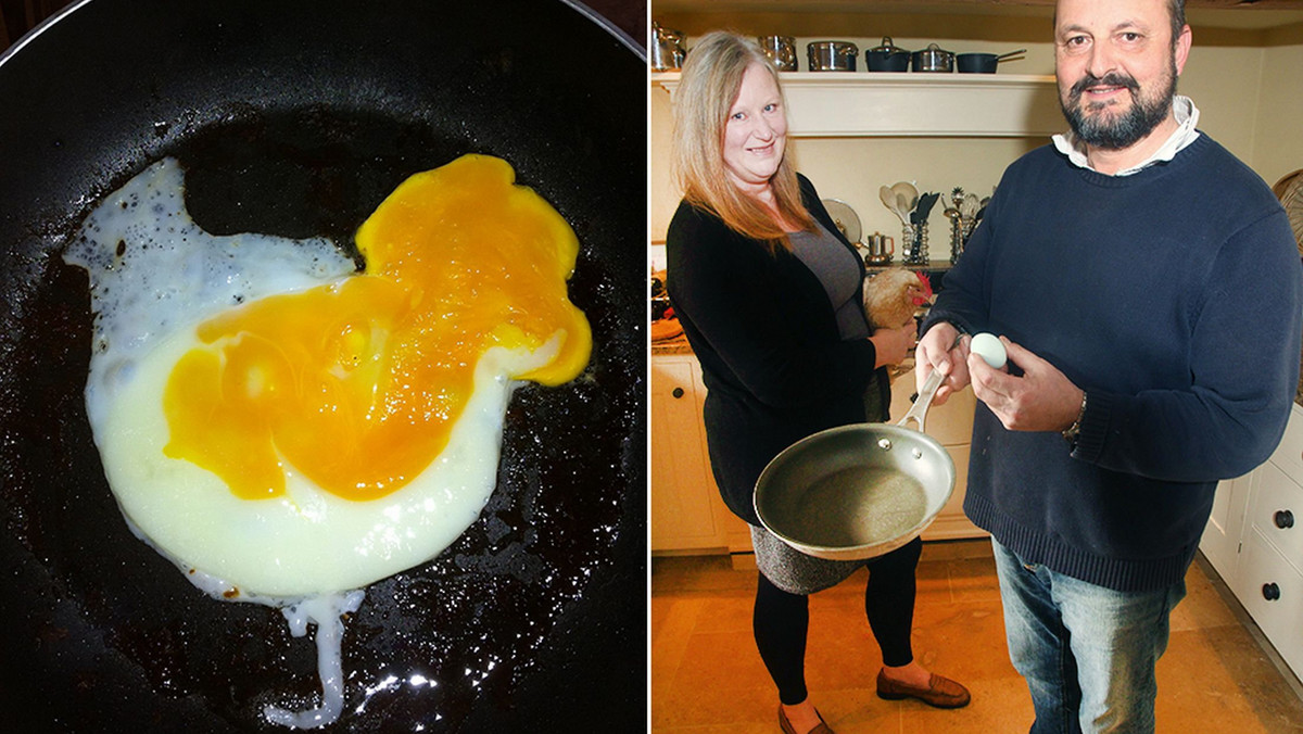 Simon Steer z Wielkiej Brytanii przygotowywał tradycyjne śniadanie z jajek i bekonu. Nie mógł powstrzymać zaskoczenia, kiedy zobaczył kształt, w jaki ułożyło się rozbite jajko na patelni.
