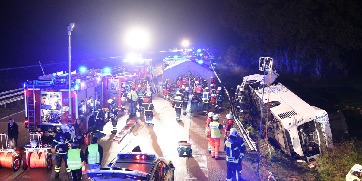 Wypadek polskiego autokaru pod Hamburgiem