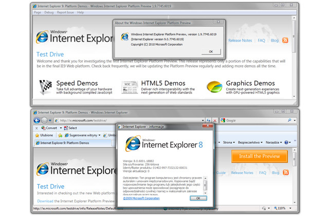 Internet Explorer 9 – testujemy przeglądarkę w wersji Platform Preview