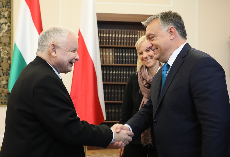Jarosław Kaczyński i Viktor Orban podczas spotkania w Sejmie, 22 września 2017 r.