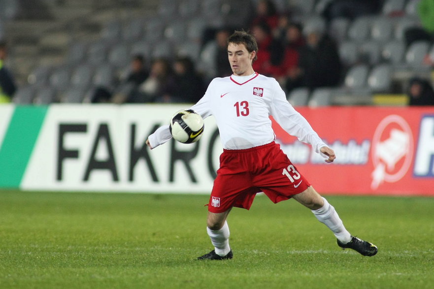 Michał Janota w meczu Polska - Holandia w eliminacjach Euro do lat 21 (2009 r)