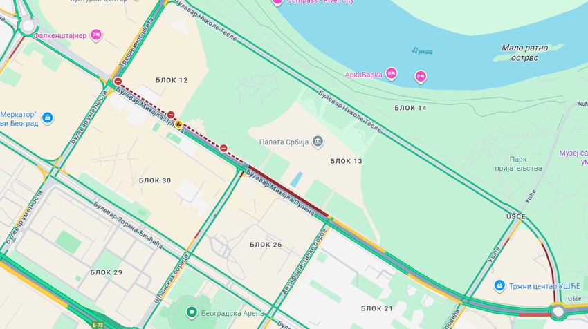 Radovi u Bulevaru Mihajla Pupina: Evo gde su tačno radovi i koji deo ulice je zatvoren za saobraćaj
