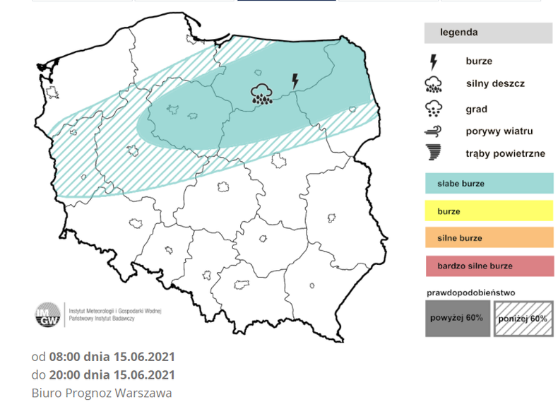 We wtorek zagrzmi od Ziemi Lubuskiej po północny wschód