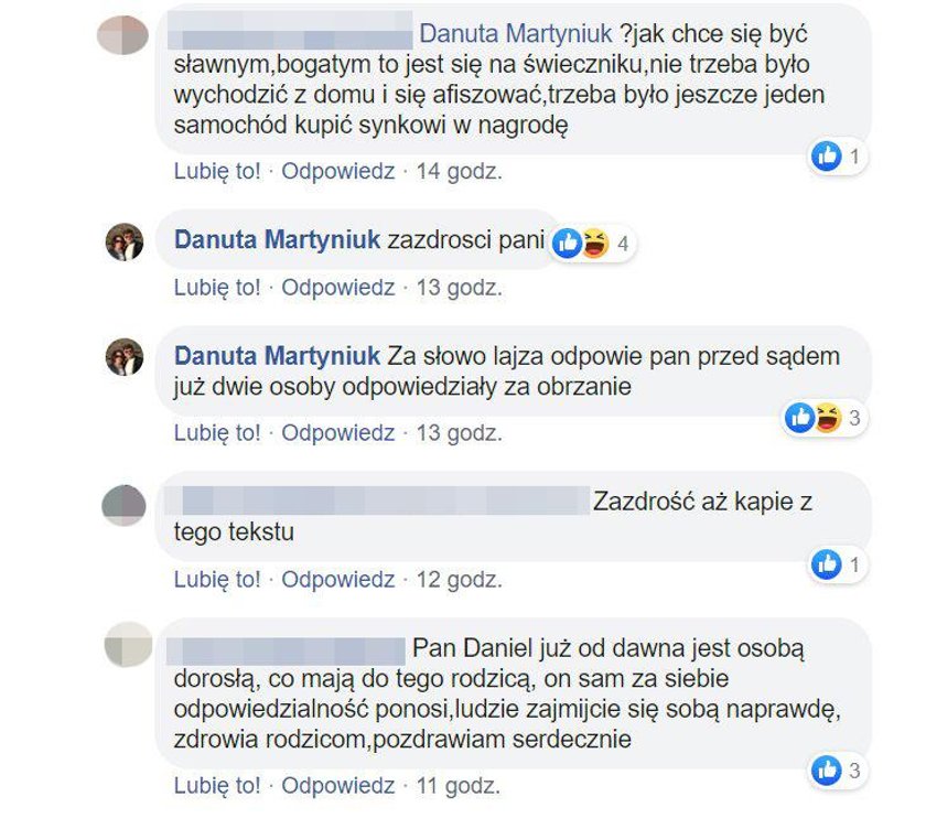 Danuta Martyniuk broni syna