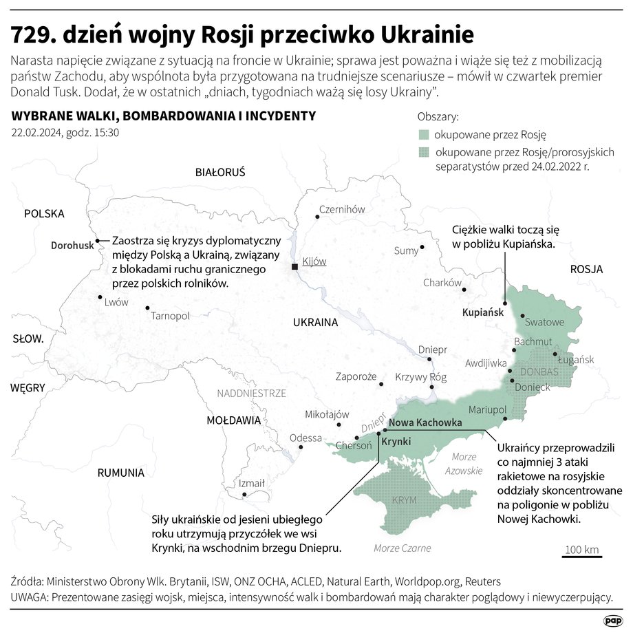 Stan wojny na 22 lutego 2024 r.