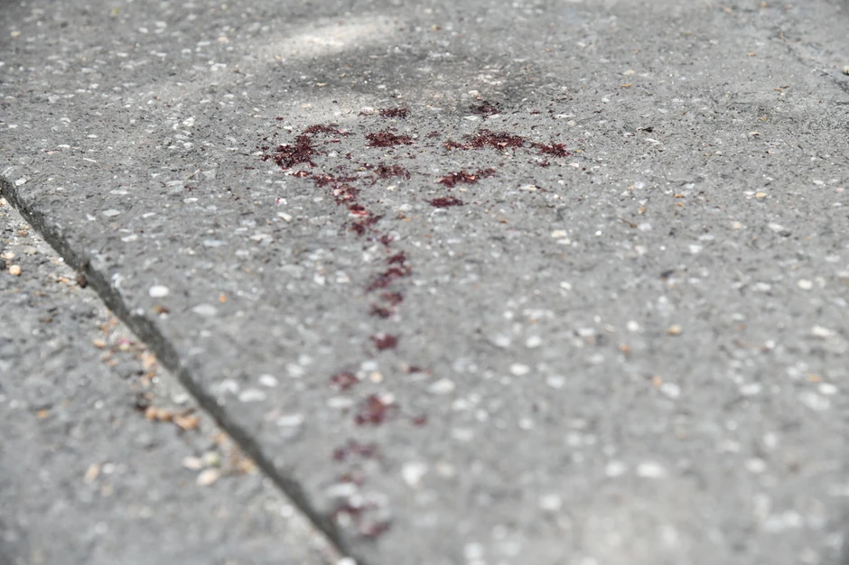 Tragovi počinju od pretpostavljenog mesta incidenta, a zatim se nastavljaju bez prekida po trotoaru sve do Ulice Žorža Klemansoa