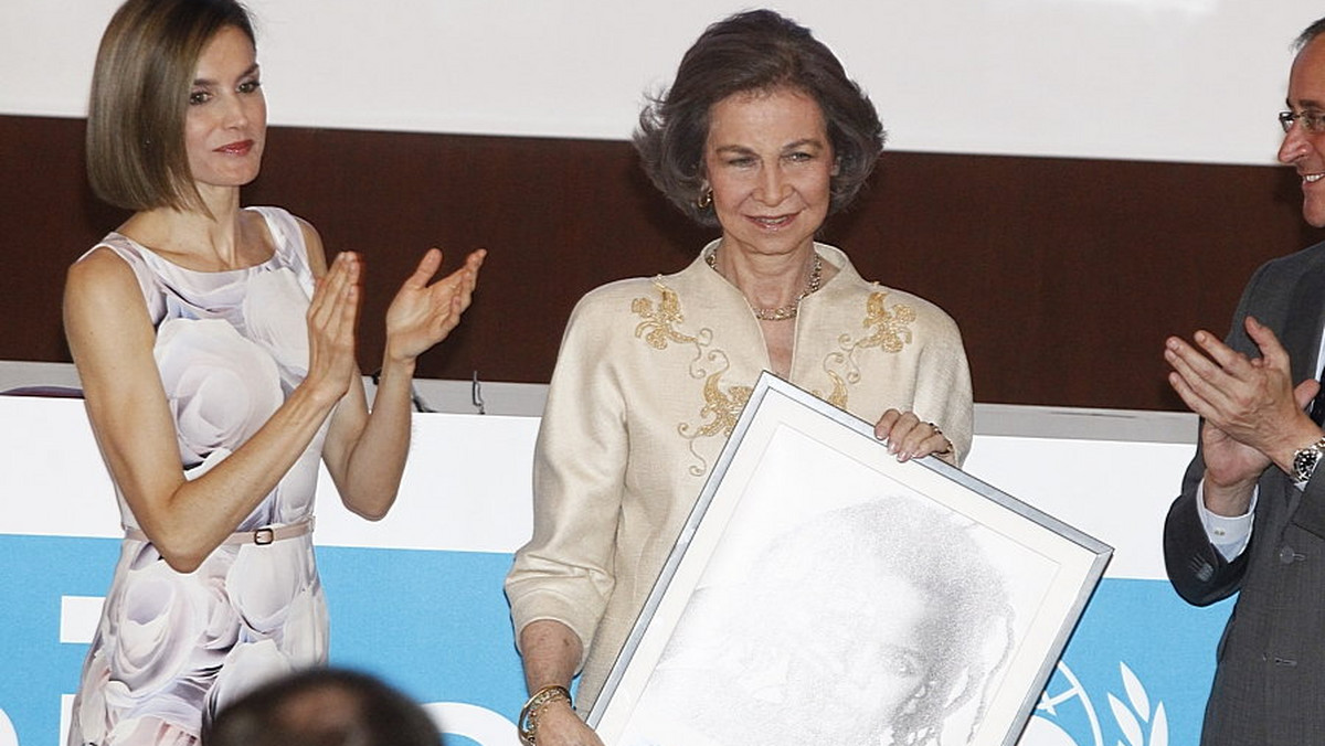 Królowa Letycja i królowa Sofia na gali UNICEF w Madrycie