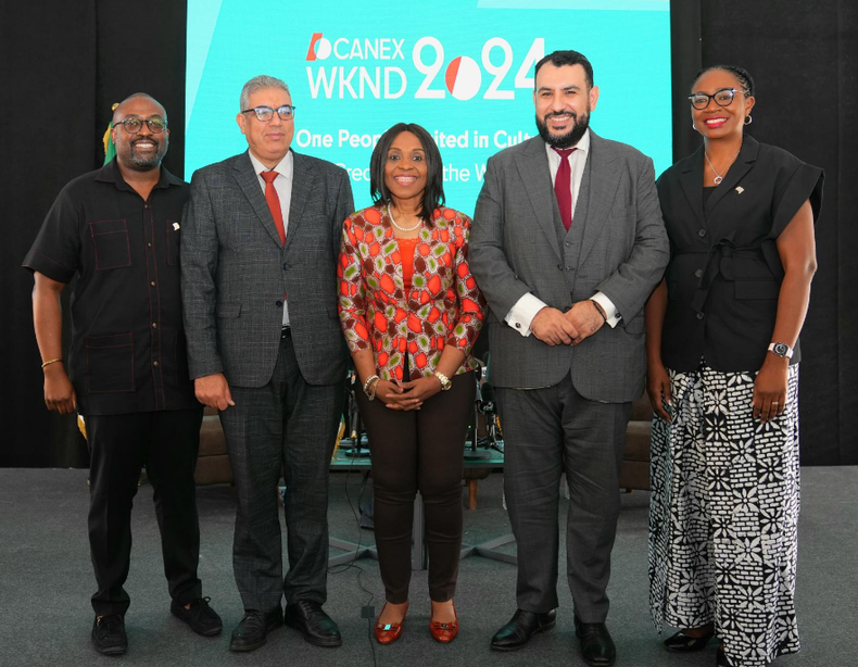 Left-Right: Mr. Temwa Gondwe, Senior Manager, Intra African Trade Bank, Afreximbank, Mr. Ismail Inezarene, Director of Cultural and Artistic Promotion, Algeria, Mrs Kanayo Awani, Executive Vice President for Intra African Trade and Export Development, Afreximbank, Mr. Nassim Mohan Amer, Director of International Cooperation, Algeria and Mrs. Anne Ezeh, Director Communications and Events, Afreximbank