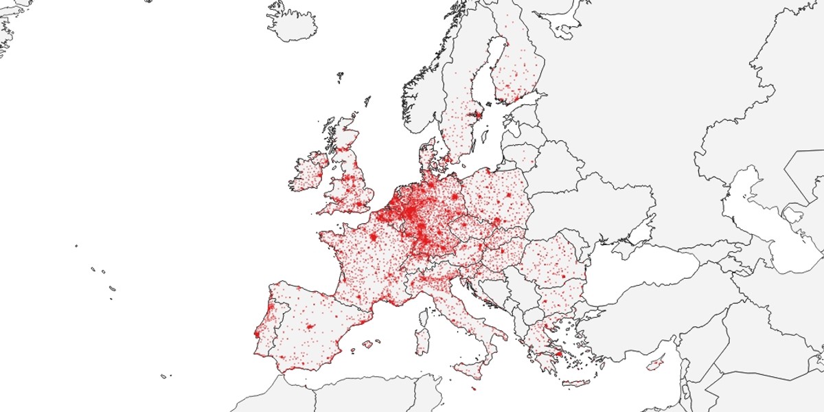 Mapa sklepów Lidl