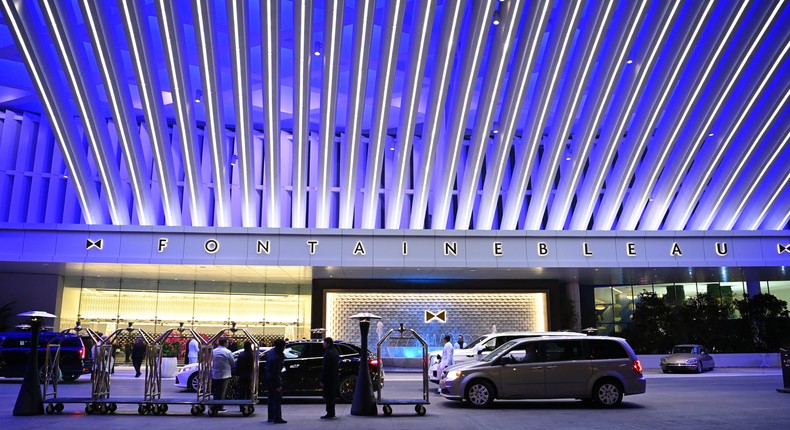 The entrance to the Fontainebleau Las Vegas.Jon Kopaloff/Getty