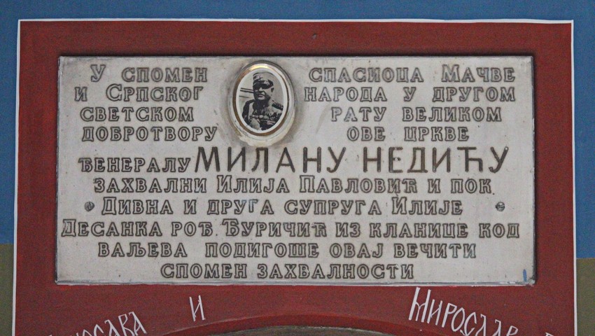 Spomen ploča Milanu Nediću u Majuru
