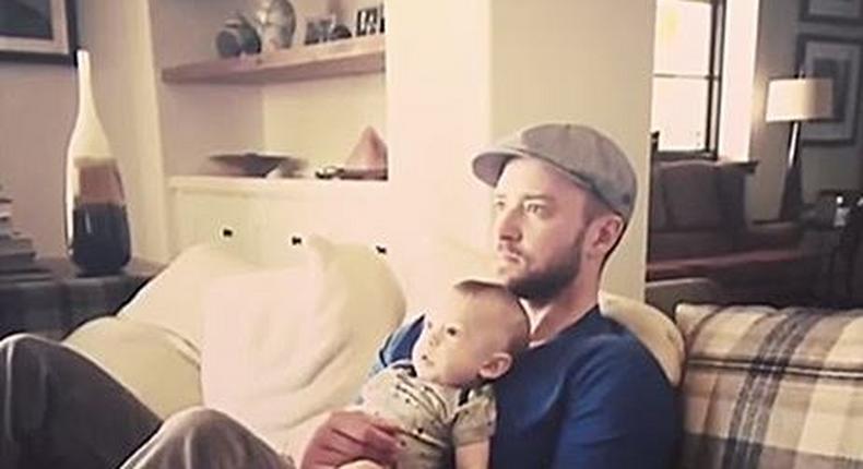 Justin Timberlake and son pose for cute photo
