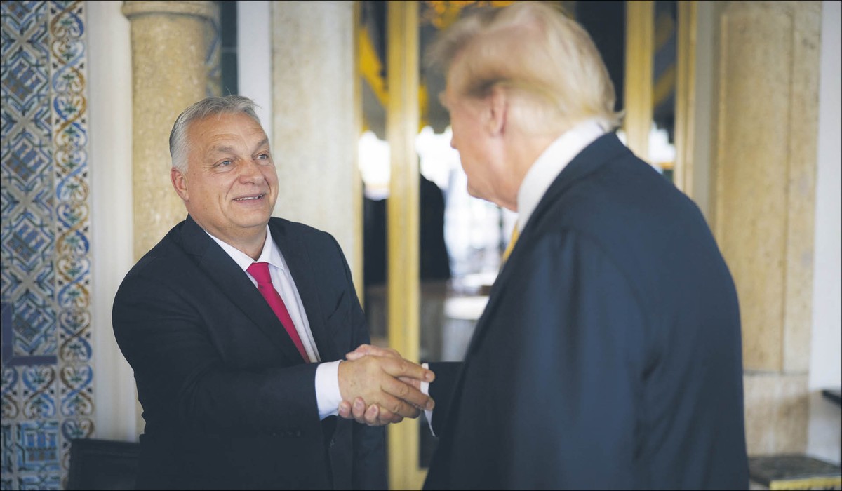 Premier Węgier Viktor Orbán na poniedziałkowym spotkaniu z Donaldem Trumpem