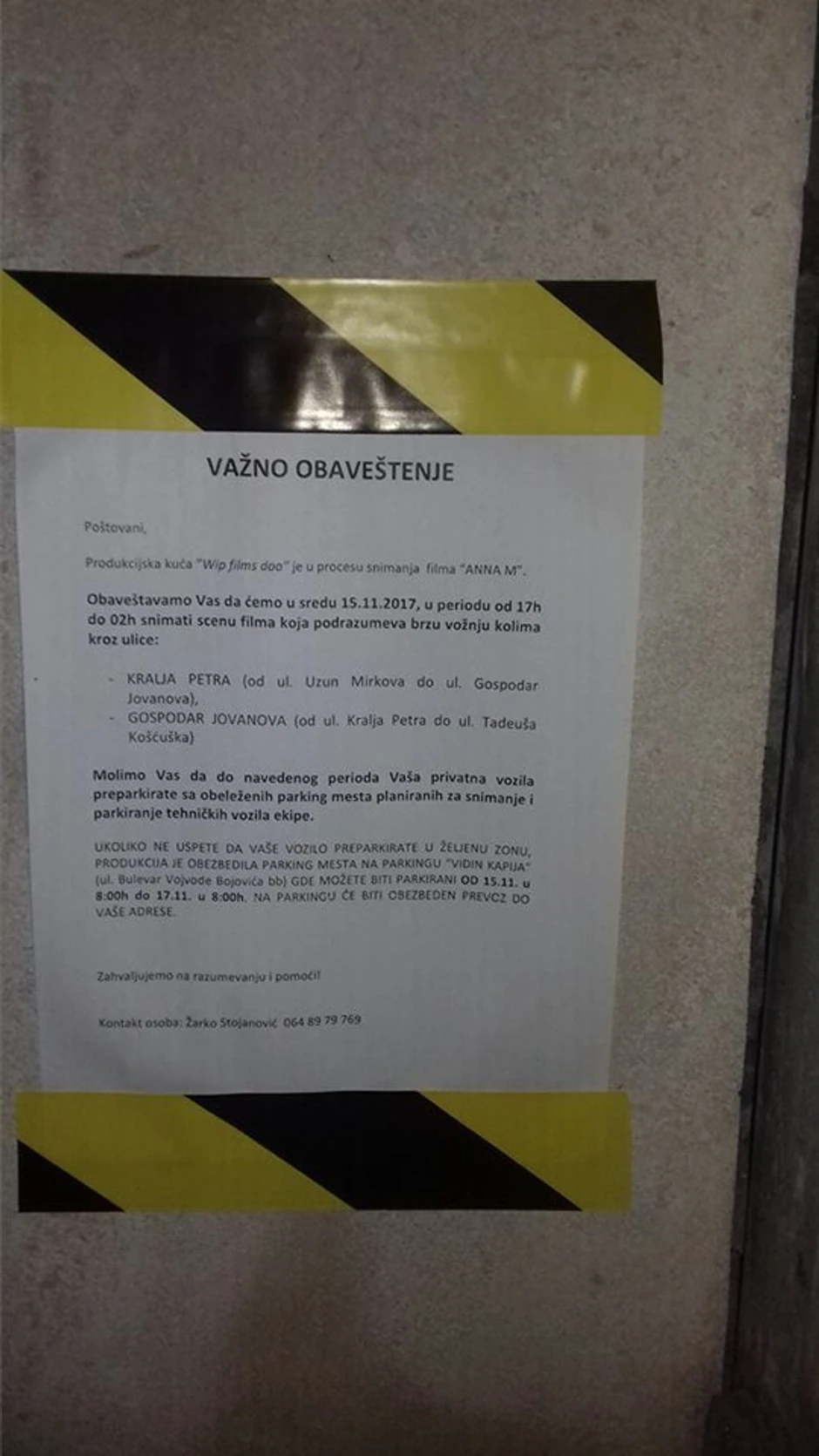 Obaveštenja o zatvaranju ulica na svakom koraku