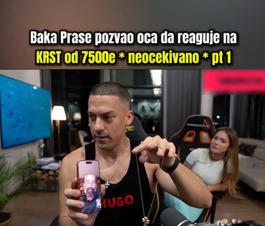 Baka pokazuje krst