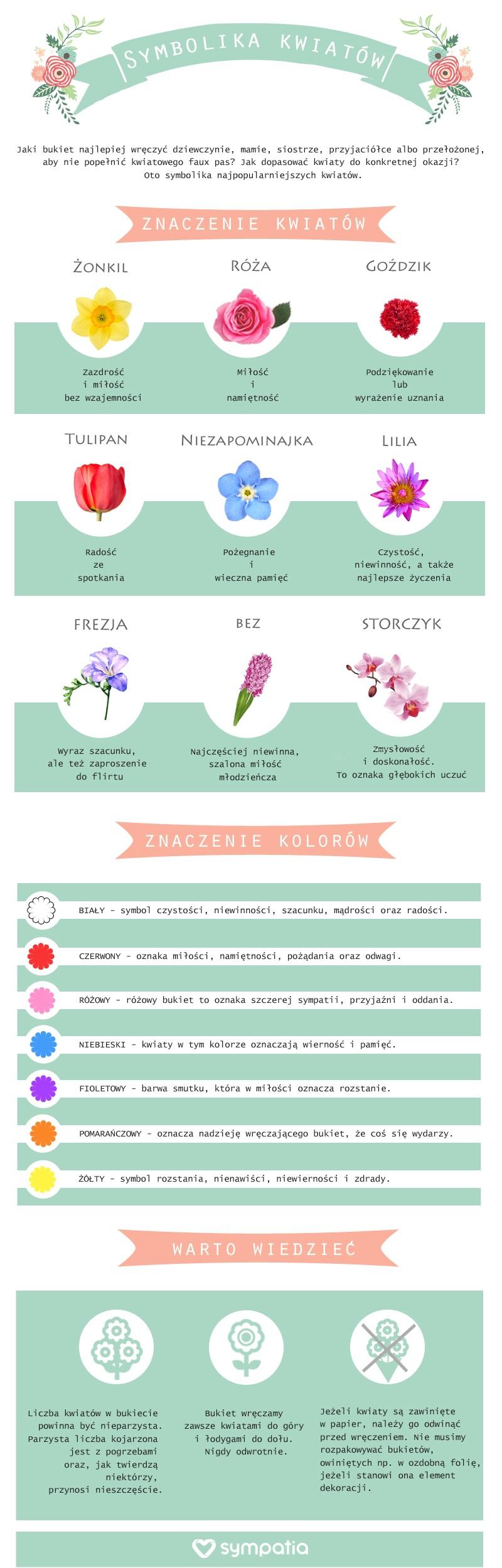 Symbolika kwiatów [infografika]