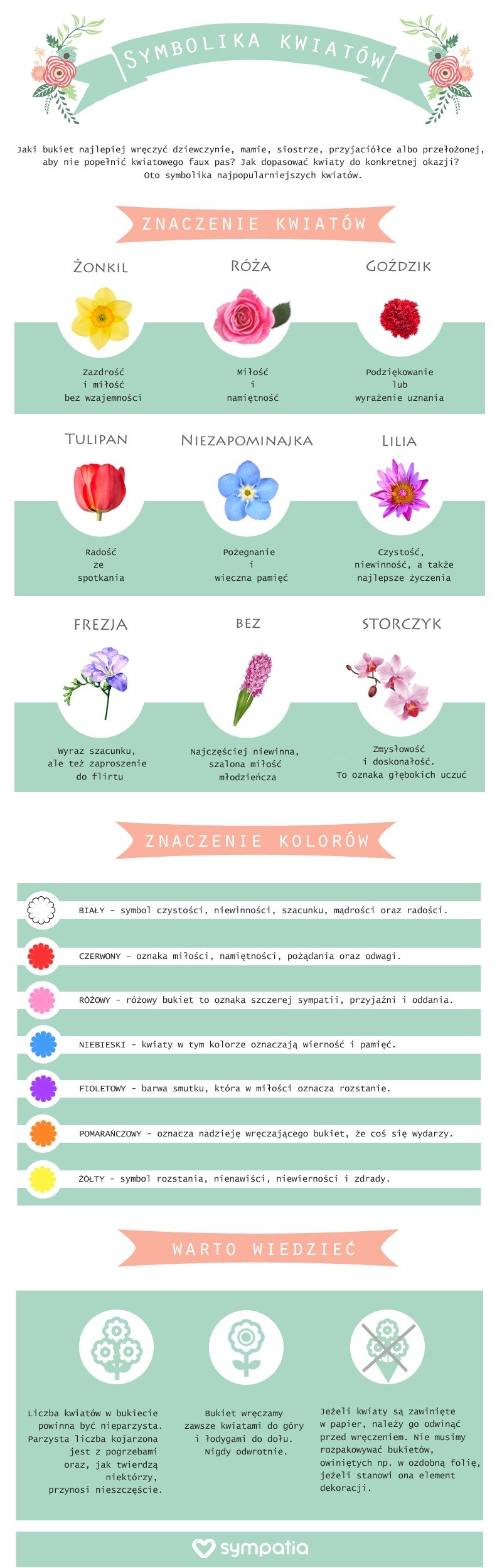 Symbolika kwiatów [infografika]