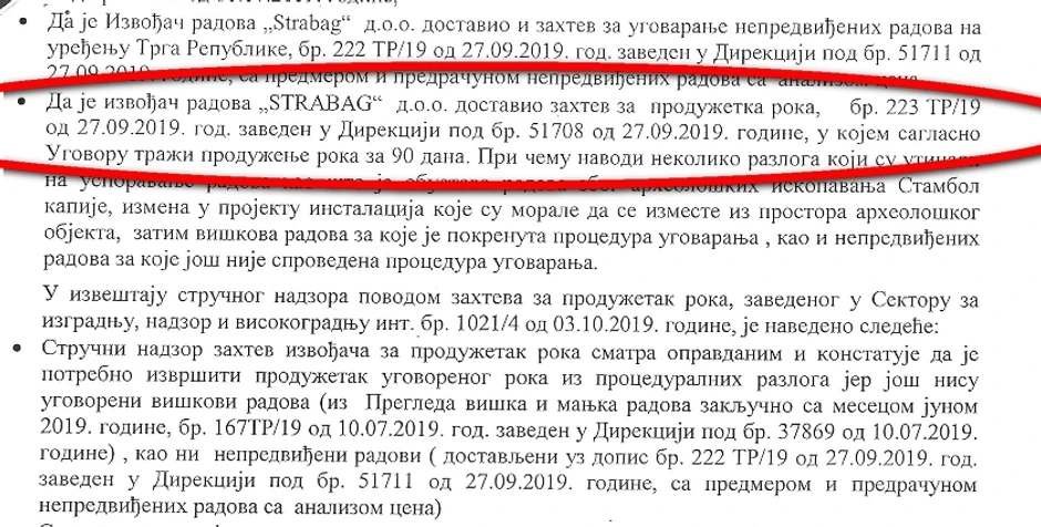 Firma "Štrabag" tražila produžetak roka