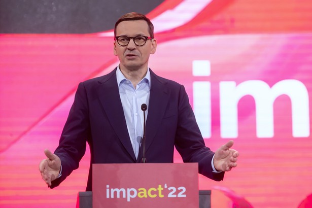 Premier Mateusz Morawiecki podczas kongresu Impact'22 w Poznań Congress Center, 11 maja 2022