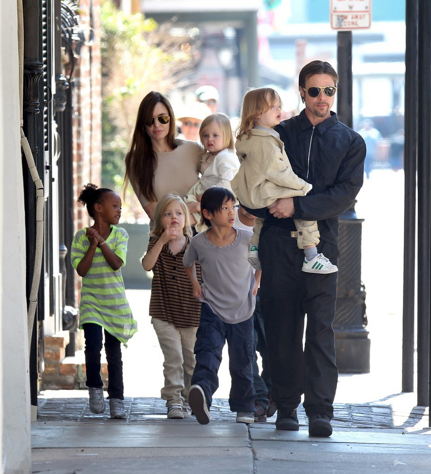 Angelina Jolie i Brad Pitt w Nowym Orleanie