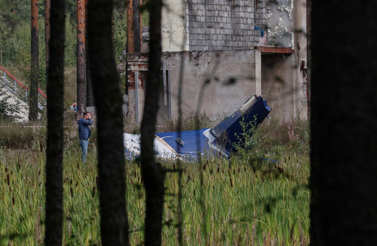 Szczątki samolotu, którym podróżował Jewgienij Prigożyn