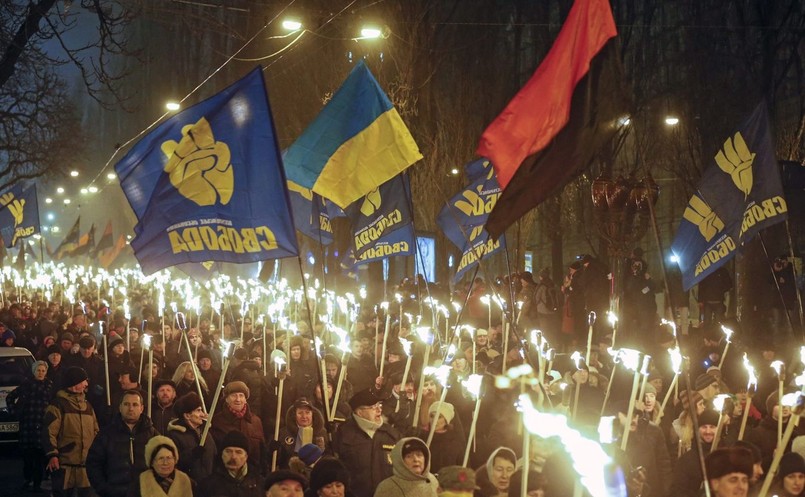 Ulicami Kijowa przeszedł marsz ku czci Bandery