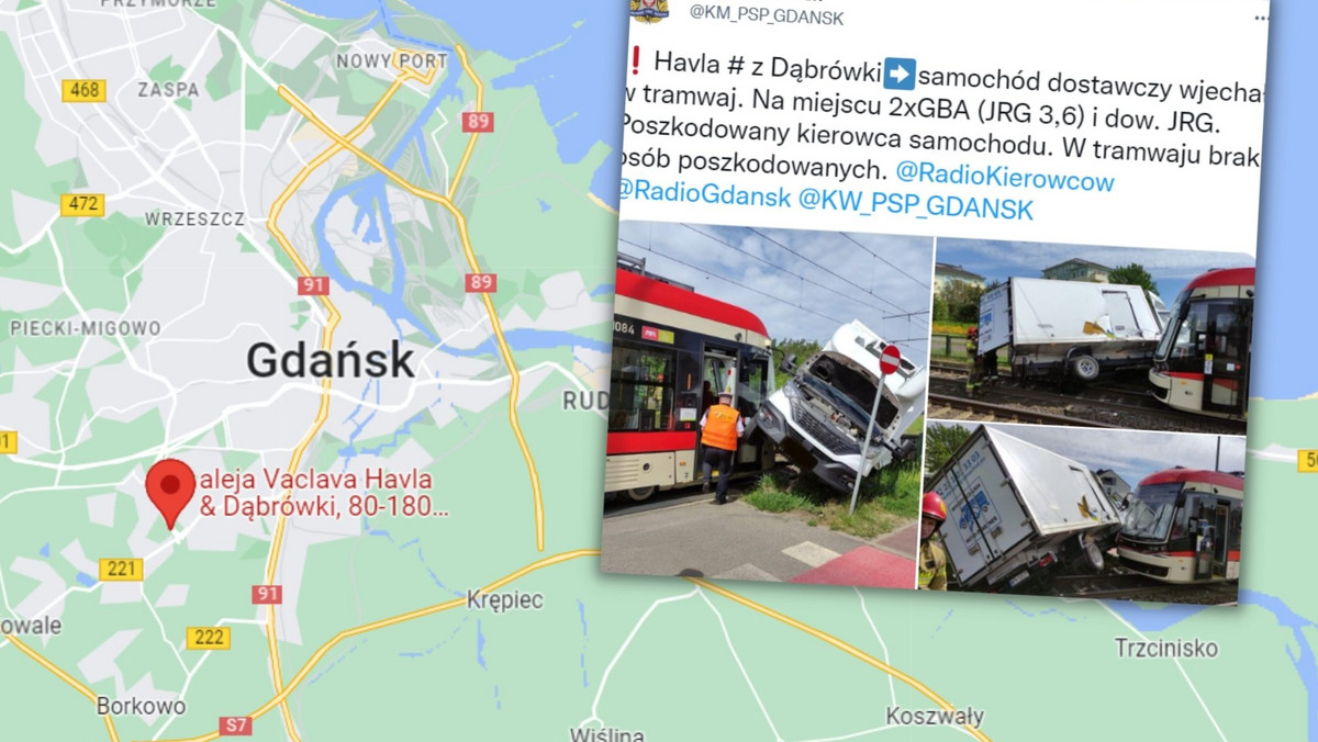 Do wypadku doszło na ul. Havla w Gdańsku. Jak poinformowała straż pożarna, poszkodowany został kierowca samochodu. Osoby, które znajdowały się w tramwaju nie ucierpiały.