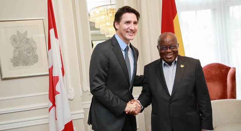 Ghana's president and Canadian prime minister