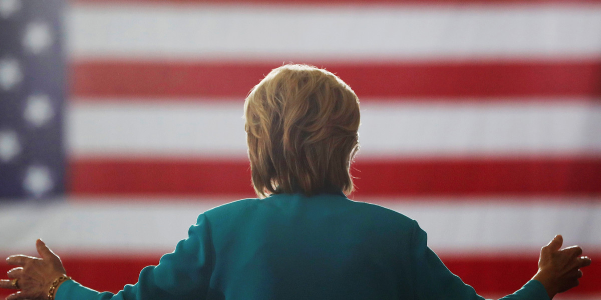 Hillary Clinton at a rally in Reno, Nevada.