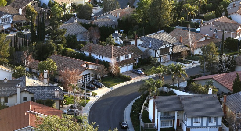 An overview of the Porter Ranch neighborhood in Los Angeles, California February 19, 2016.