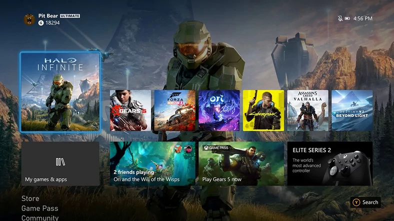 Wszystko co trzeba: na Xboxie Series X gracze mogą grać, słuchać i oglądać, użytkownicy pobierają potrzebne aplikacje z Microsoft Store. Nie zabrakło również aplikacji do odtwarzania Blu-ray