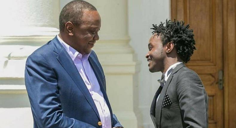 President Uhuru Kenyatta with Bahati 