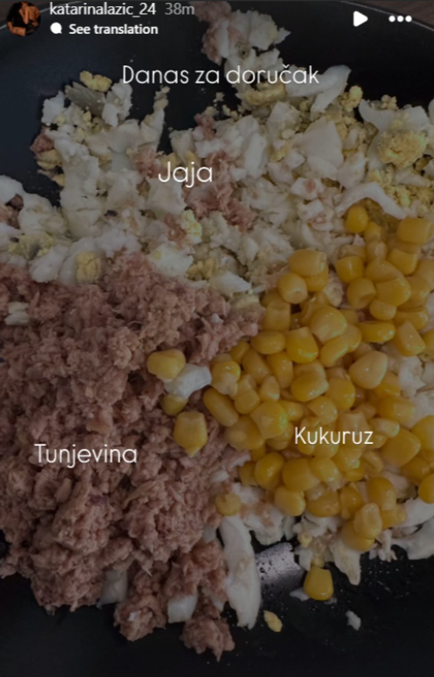 Katarina Lazić pokazala šta jede
