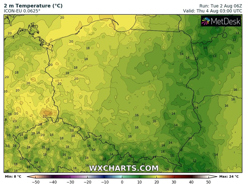 Na zachodzie możemy mieć noc tropikalną