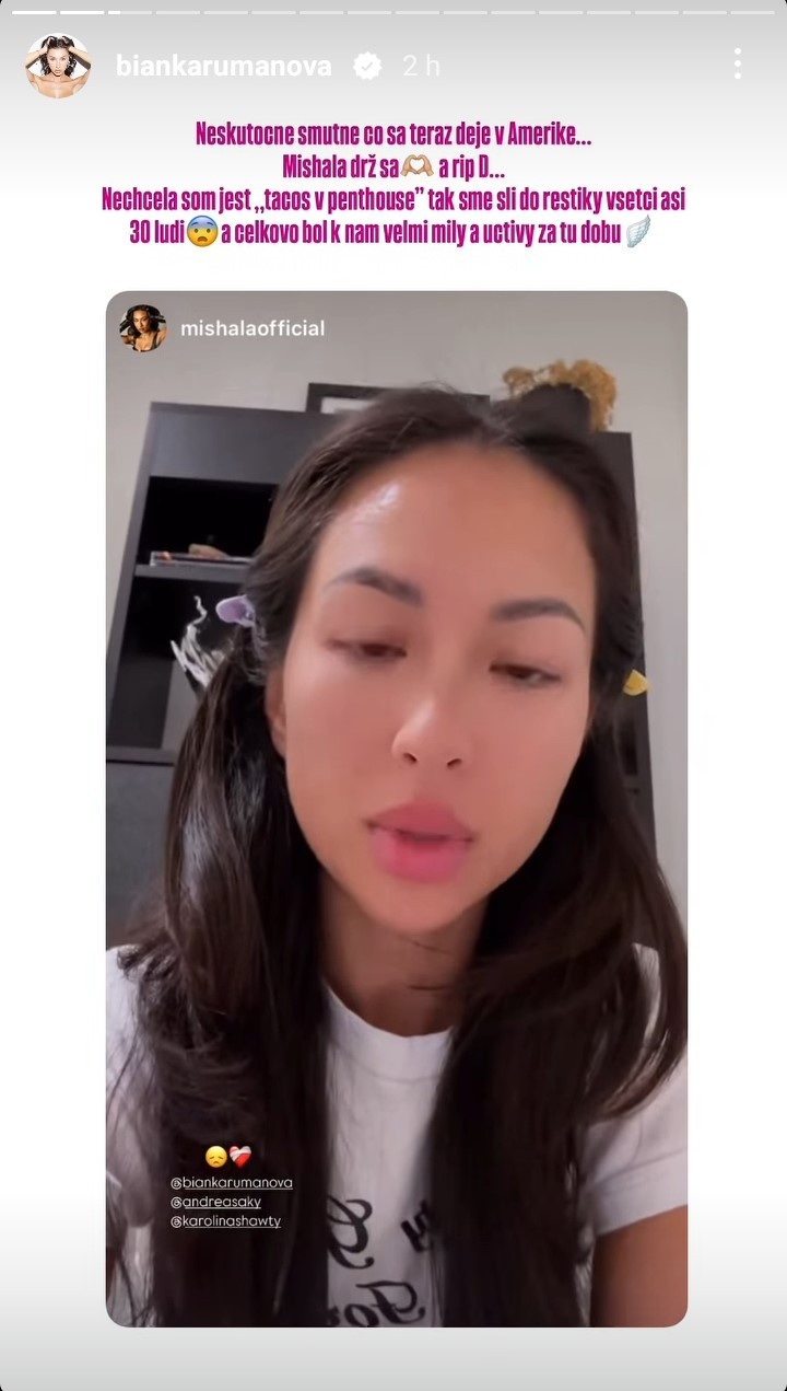 Bianka Rumanová reaguje na smrť známeho z LA. 