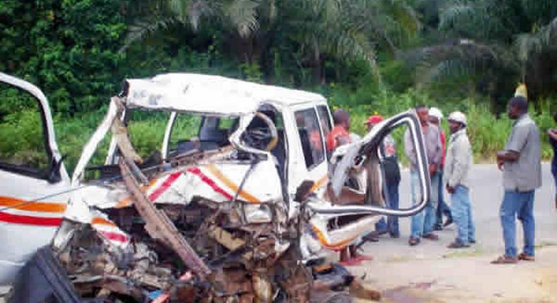 An auto crash scene in Ogun state recently - Photo for illustrative purpose