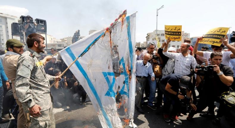 The burning of the Israeli flag to chants of 'Death to Israel' has been a mainstay of demonstrations in Iran since the Islamic revolution of 1979