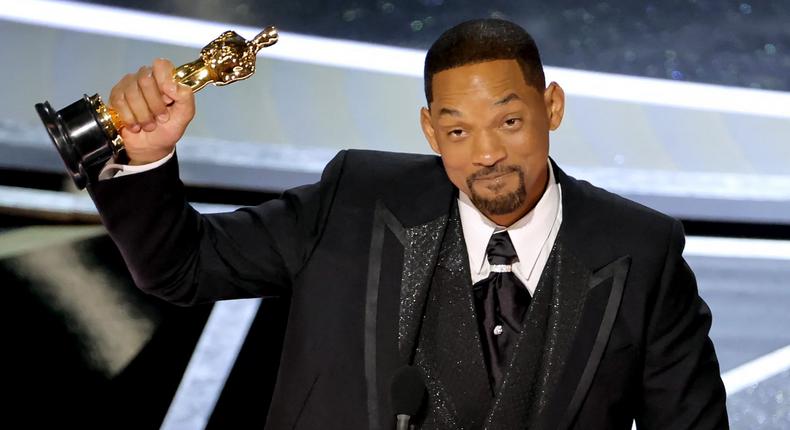 Will Smith reçoit l'Oscar du meilleur acteur pour La Méthode Williams / Neilson Barnard - Getty Images via AFP