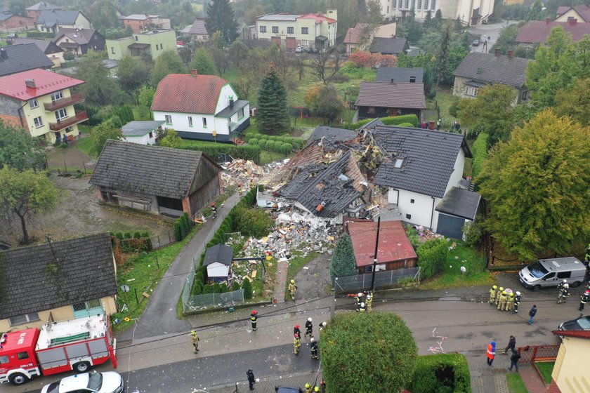 Potężny wybuch gazu w Kobiernicach. Nie żyje 70-letnia kobieta