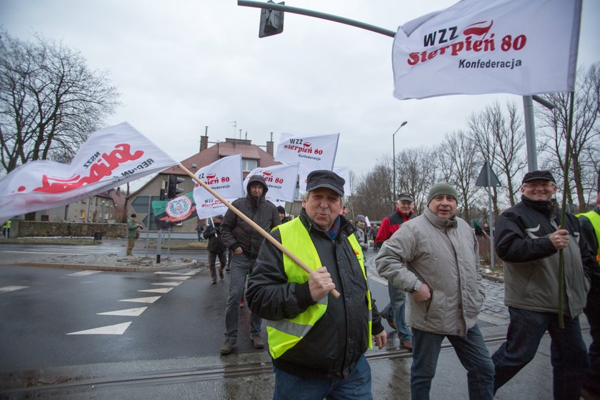 Demonstracja na rondzie w Zabrzu