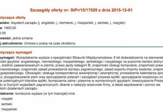 Absurdalne ogłoszenie o pracę: wymagają 5 lat doświadczenia, 5 języków i płacą 1900 zł