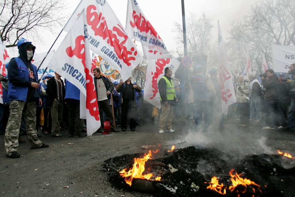 WARSZAWA ZWIĄZKI PROTEST EMERYTURY