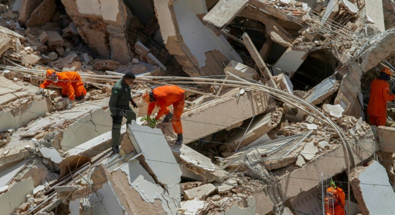 Firefighters have rescued nine people so far from the rubble of the building in Fortaleza, northeast Brazil