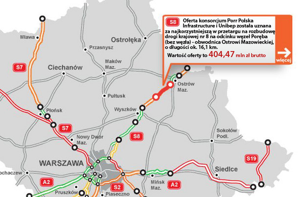 S8 - węzeł Poręba - Ostrów Maz.