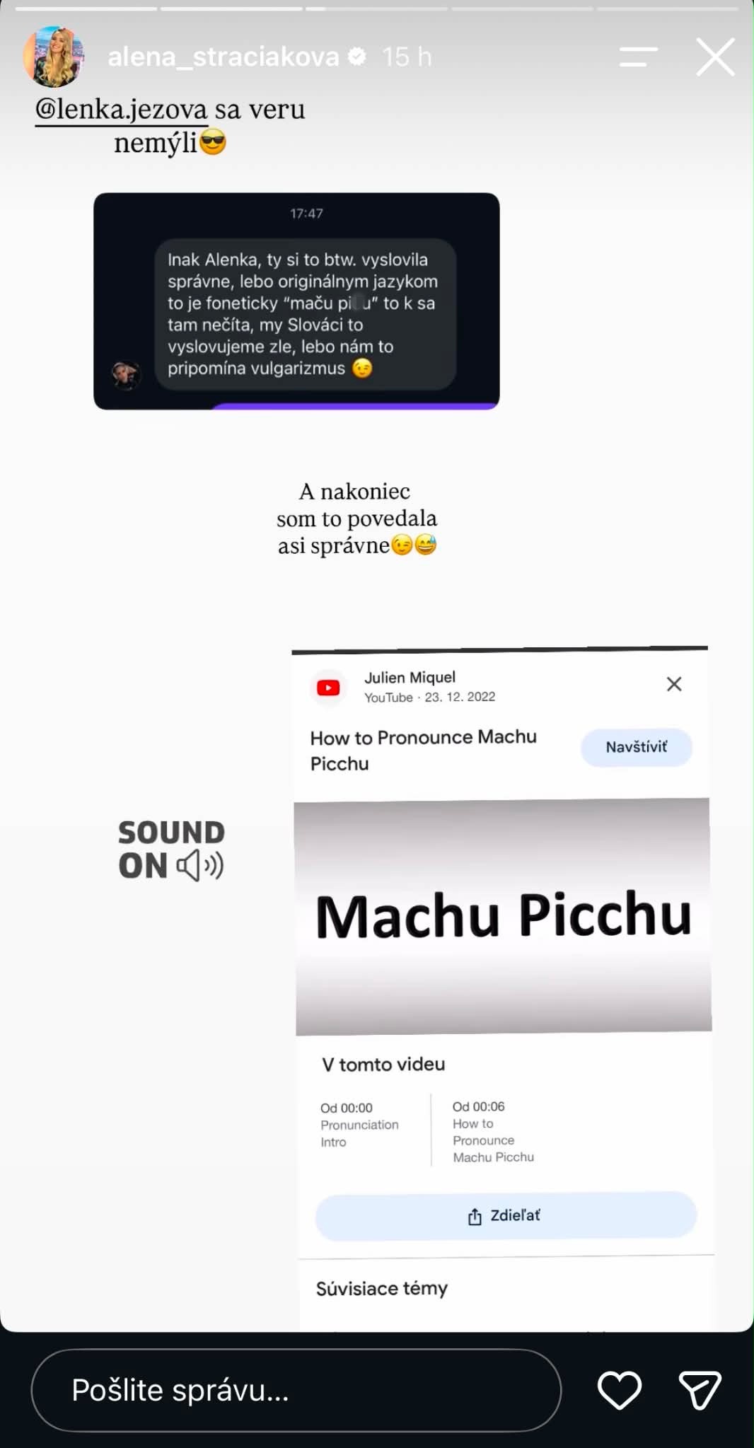 Ježová poslala kolegyni povzbudivú správu.